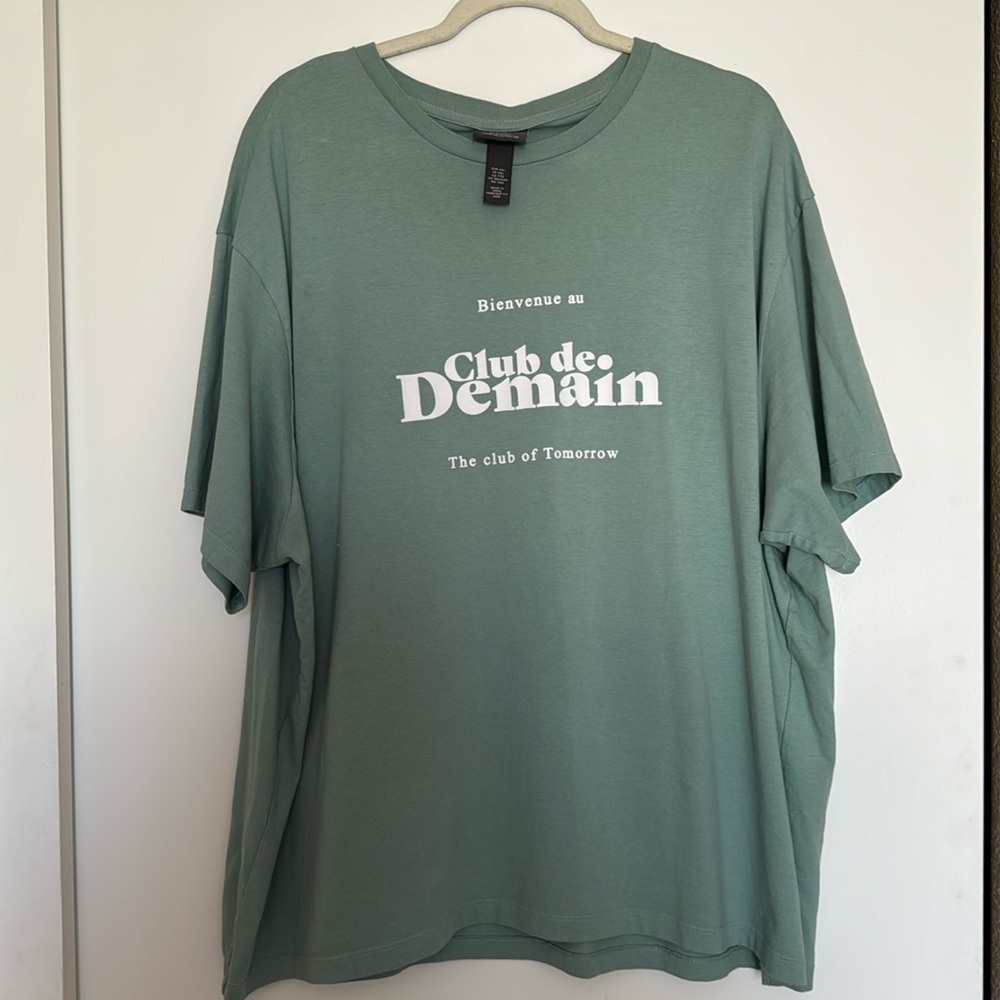 H&M Men’s Relaxed Fit T-shirt- Sage Green XXL